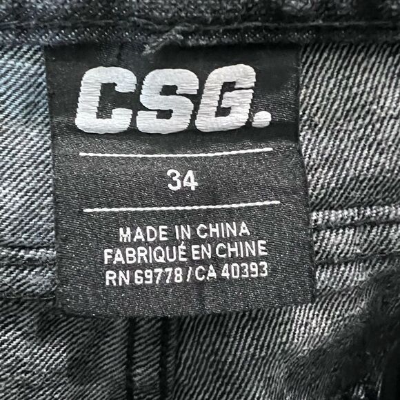 CSG cut off style denim jean shorts distressed size 34 - Picture 7 of 14